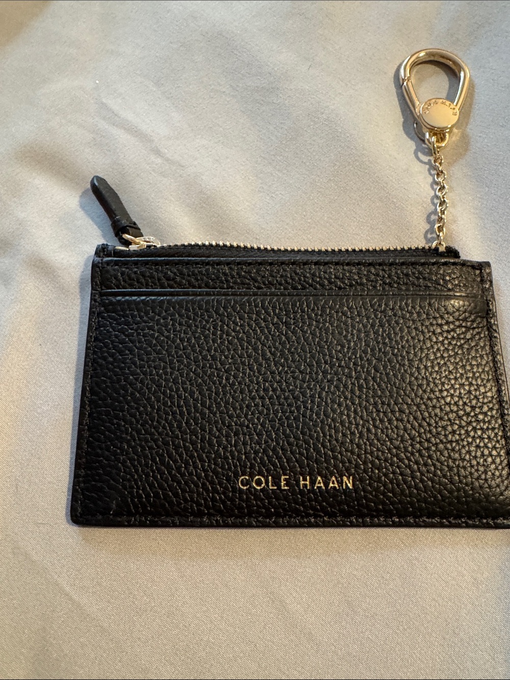 Cole Haan Black Pebbled Leather Card Case